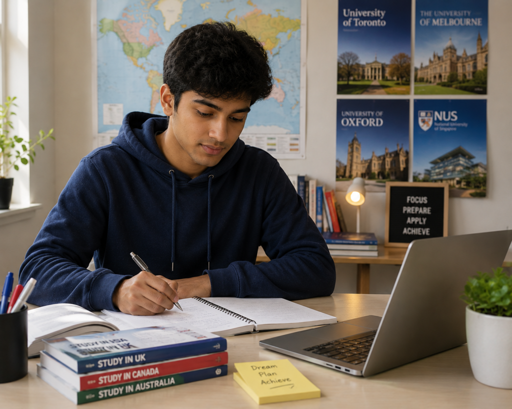 Indian student writing SOP 2026 for international university application