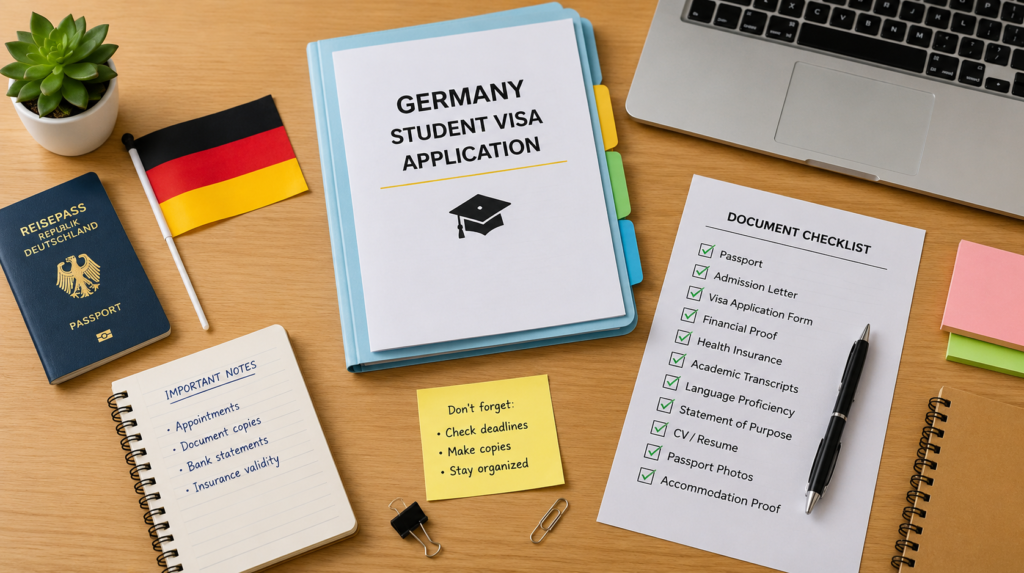 International students on a German university campus 2026