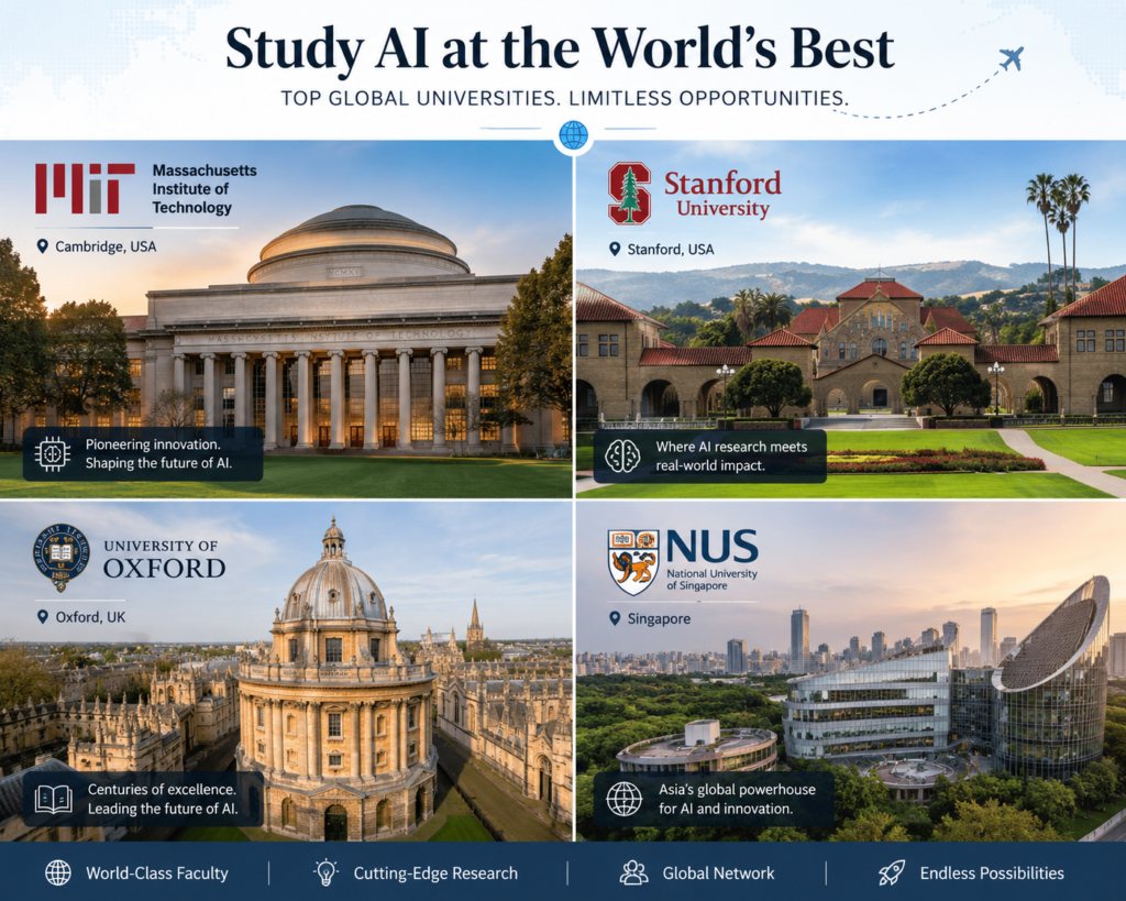Top universities for best AI courses to study abroad 2026 QS rankings