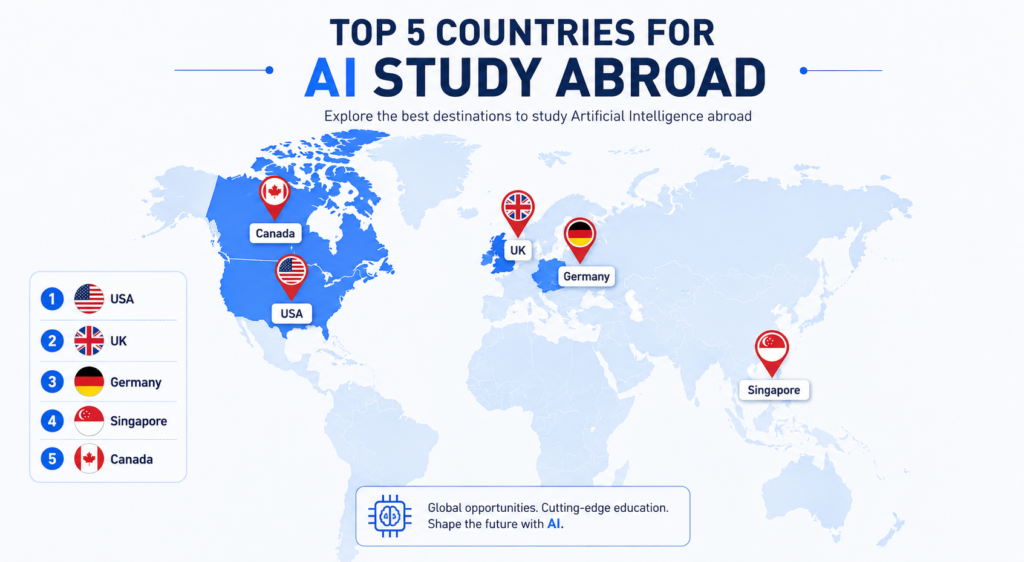 Top 5 Countries for AI Study Abroad